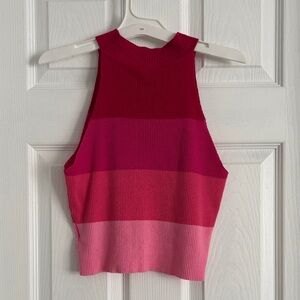 SHEIN Red and Pink Striped Tank Top